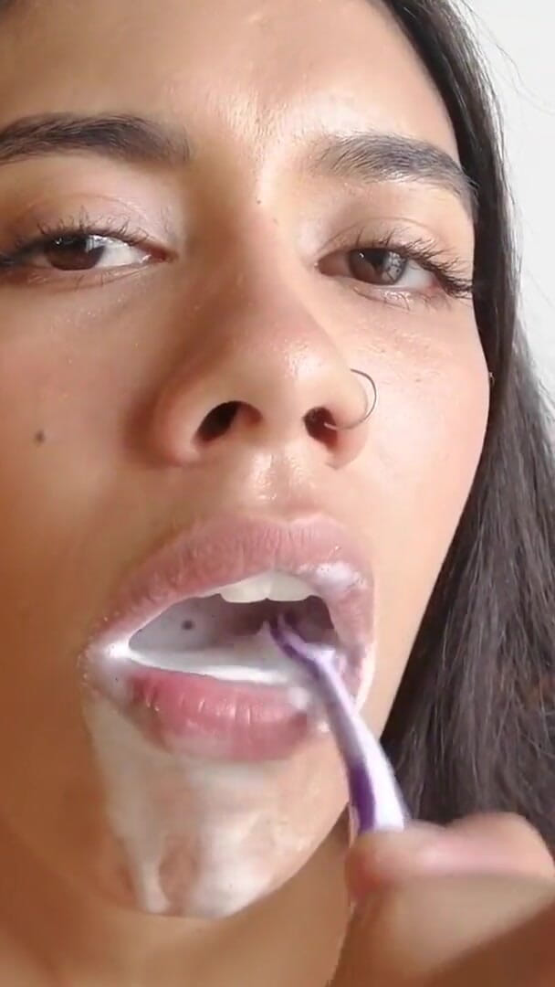 Teeth Brushing with Creamy Cum (Catalina Days)