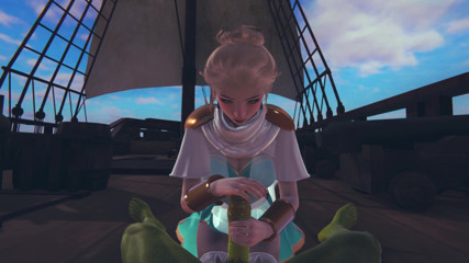Waifu club 3D: Cute elf jerking off orc cock pov