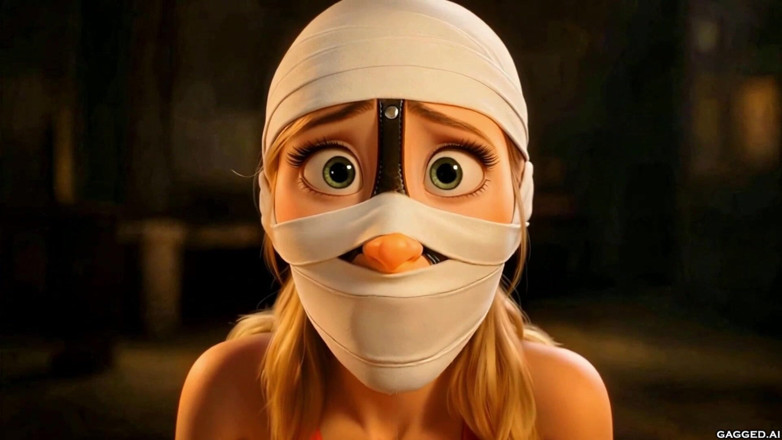 Gagged AI Cartoons: Gag Ordeal Olivia