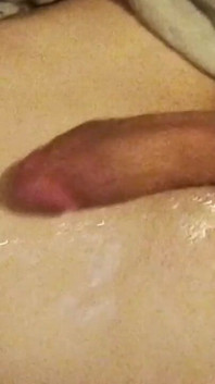 Fresh Cumshots Pooling and Still Full Hard Erect Clitty