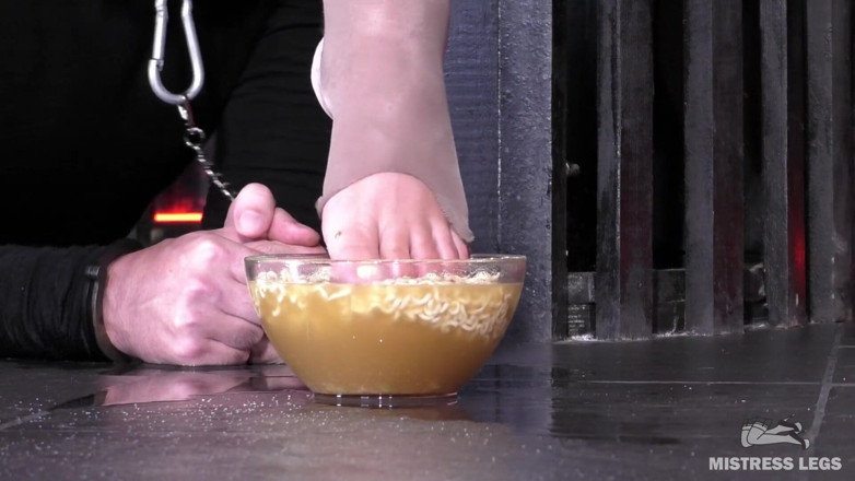 Mistress Legs: Dinner for Slave: Instant Noodles Soaked with Golden Nectar and...