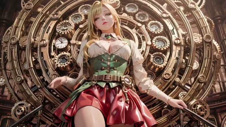 Seraphina Vale: Segretaria bionda bollente! Pose pigre tra attrezzi giganti