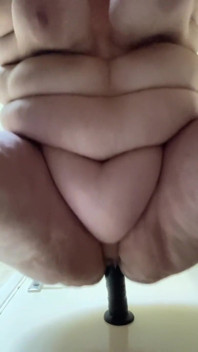 Bbwbootyful Ridding 12inch dildo stimulating my clit with bullet vibrator