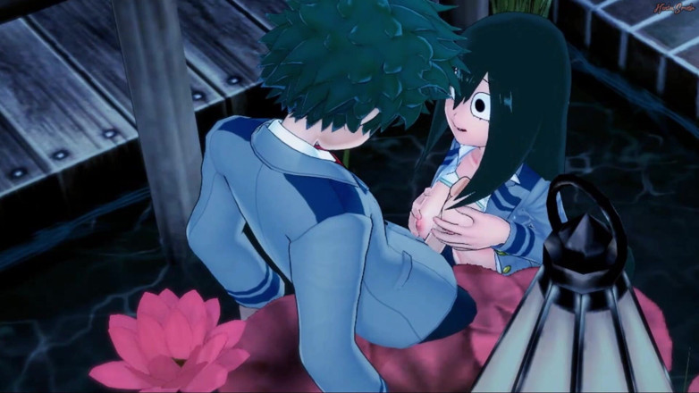 Hentai Smash: Deku fode Tsuyu Asui, goza em sua buceta apertada, My...