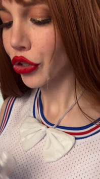 Kim Bluestone Spit Fetish Mouth Fetish Drooling Into a Glass Clear Shot Glass so You Can See Me Drool and Suck