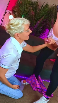 Cool Handjob for Sissy From so Hot Funny Cumming