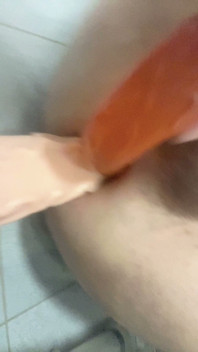Sisboy Fucked Herself with Two Big Dick Toy