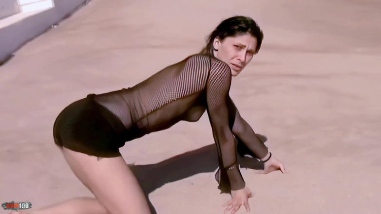 MMM100: Barbara-nux calda giovane bruna barbara nux che rimuove vestiti