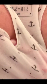 Oiled Big Tits under T-Shirt and get Orgasm putting All Vibrator in Pussy