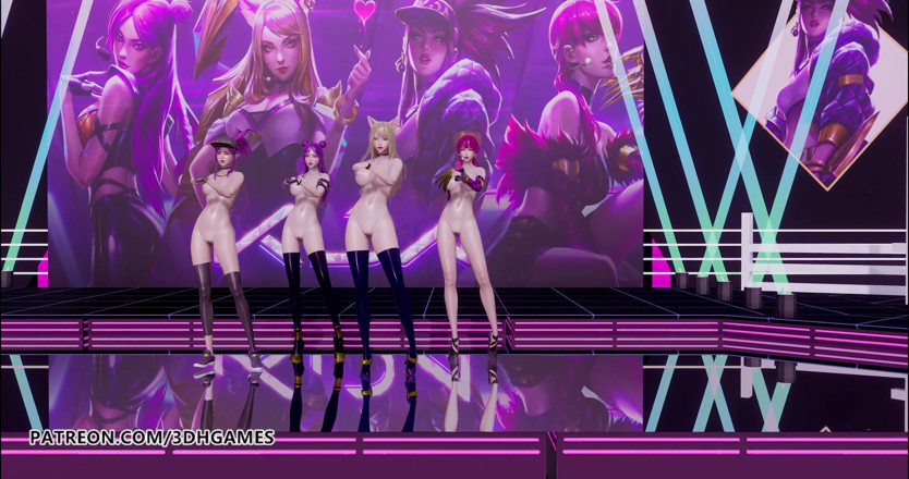 3D-Hentai Games: Girls day - Một cái gì đó thoát y Ahri, Akali, Evelynn,...