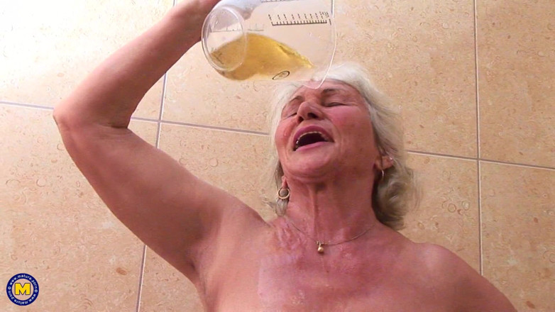 Mature NL: The 60 Plus Hairy Granny Maria Uses a Baseball Bat as...