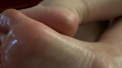 Omg! Stepmom Gives Footjob and Lets Stepson Cum All Over Feet