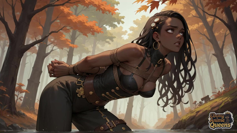 Ebony Anime Queens: Goditi il piacere orale con una salivosa mega-troia scura in...