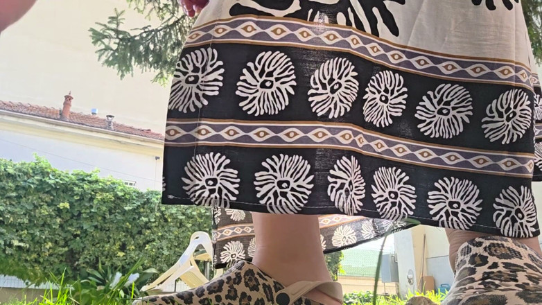 Nicoletta Embassi: Hot Sun in the Garden Minimal Bikini, Camouflage Sandals and...