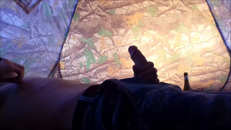 AlexRusFun: Russian teen on camping jerking off his big dick in...
