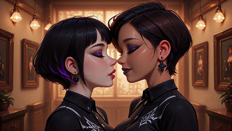 Aigoovideos: Goth Futa प्रलोभन (ai)