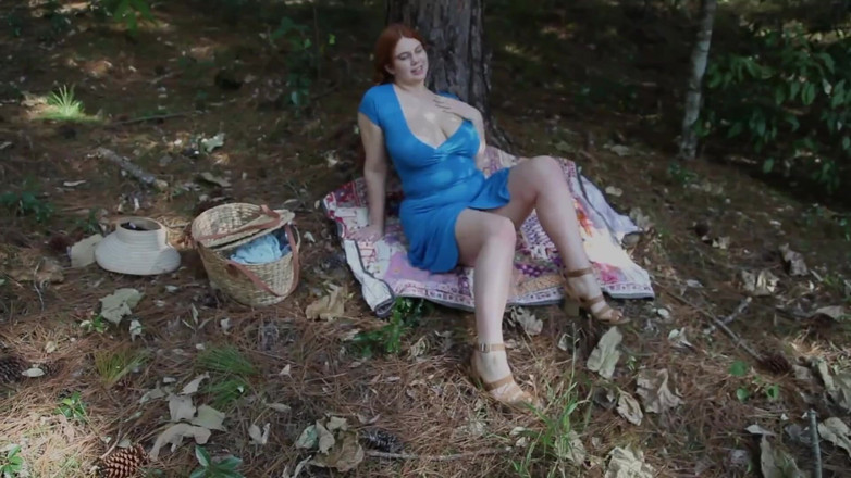 Girls Out West: Busty Redhead with Braids Toys Her Cunt and Squirts in...