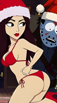 Seksfeestje met sletten in Camp Crystal Lake, cartoon