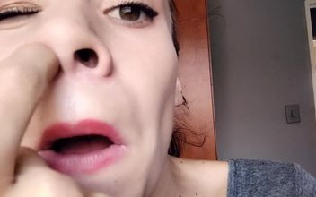 Picking My Fat Nose and Blowing Out My Snot Close up Nose Fetish