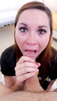 20 Years Old Teen Natasha Knoles POV Blowjob and Cum Swallow