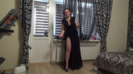 Sexy Milf: Самый сексуальный мой наряд N3 Моделирования длинный классик черное платье для тебя