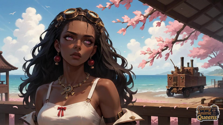 Ebony Anime Queens: A deusa negra safada dá um DT de flor de...