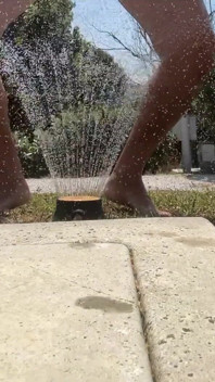 Cum with Water in the Garden