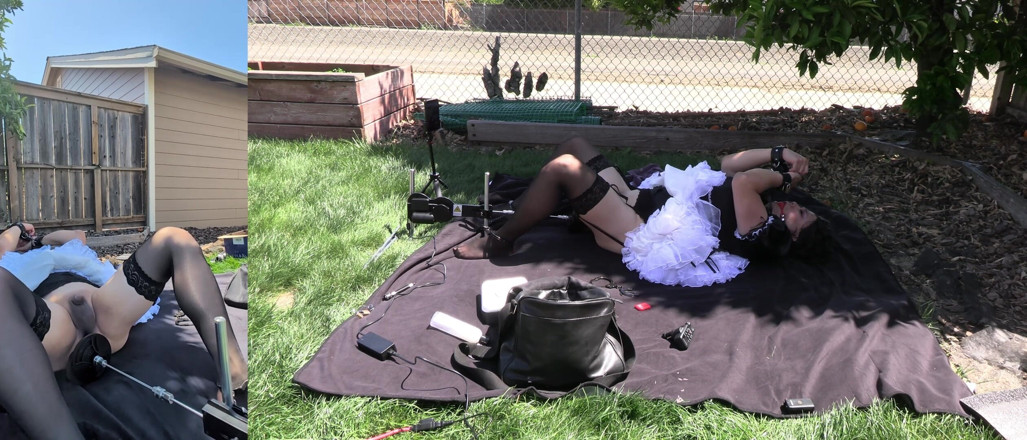 Sissy Candy: Sissy Maid Candy Gets Fucked by Her Machine Outdoors - Part 2