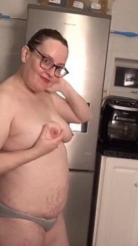 Sexy Stripping Leggings Top Bra and Knickers in the Kitchen