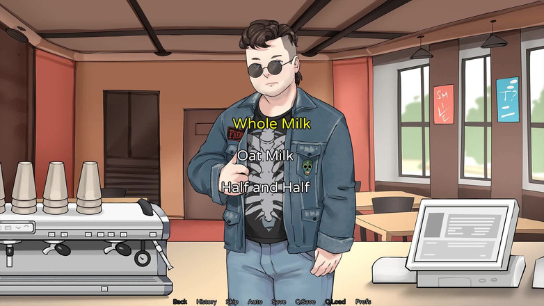 Futavision: 榛子拿铁：男性给女变性咖啡师吹箫，他的嘴里充满了精液