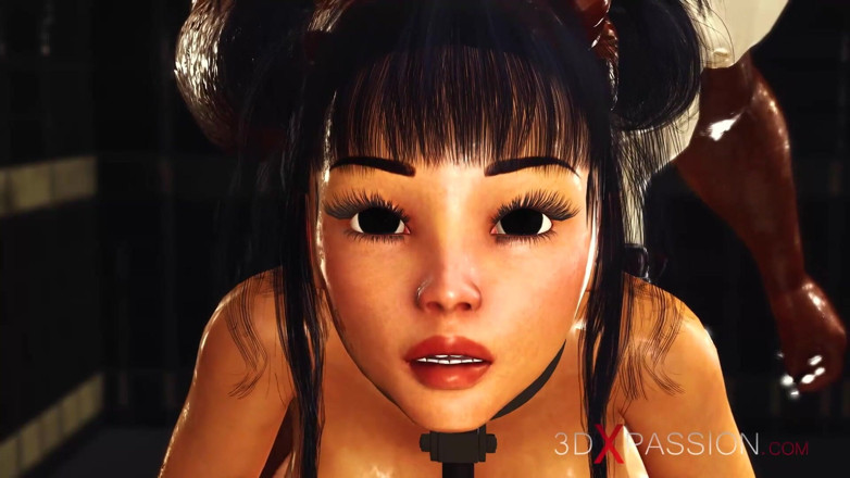 3dxpassion: Viele möpse und fickmaschine! Sexy brünette mit handschellen wird von...