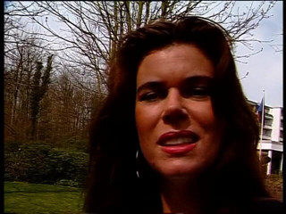 Lucky Cooch: Sexy amateur brunette at outdoors interview