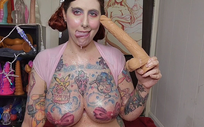 Animer gamer girl: 딸기 우유 핑크 유혹 딥쓰롯