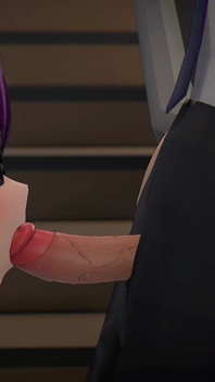 Kagura suzu pompino orale ragazza eyaculation facciale occhiali Hentai mmd 3d viola capelli edit smixix