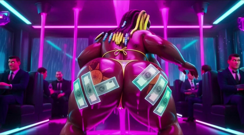 My night collection: Cyberpunk Neon Oil Twerk: Tarian Belakang Bogel Yang Menggairahkan 2034