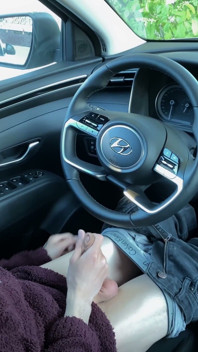 Siège avant, bite non circoncise, finition dans la voiture