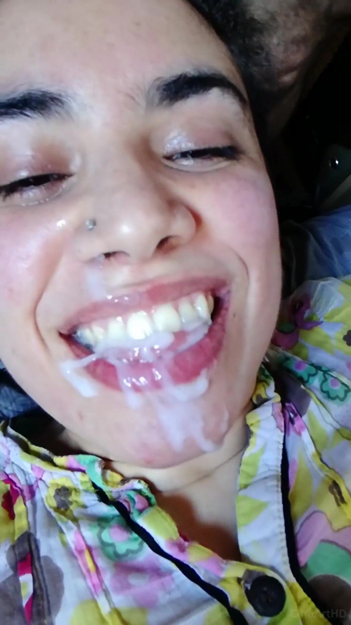 TheArtOfCum: Messy Cum Mouthful