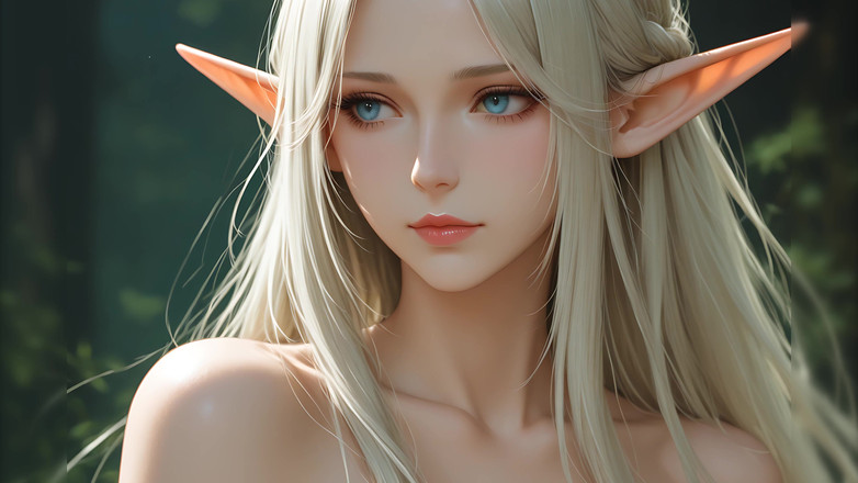 LustRender: Slideshow com brilho: linda cabeça de elfo nua vira arte à...