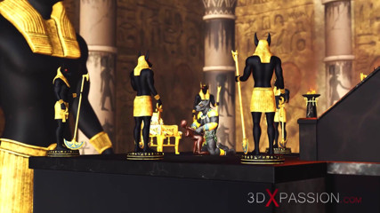 3dxpassion: Anubis жестко трахает сексуальную чернокожую рабыну в египетском храме