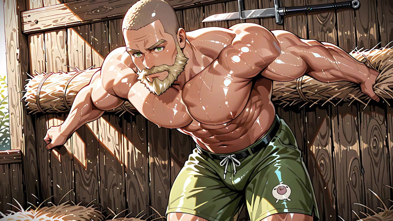 Erotic Man: Ai shirtless hunkt met bulten