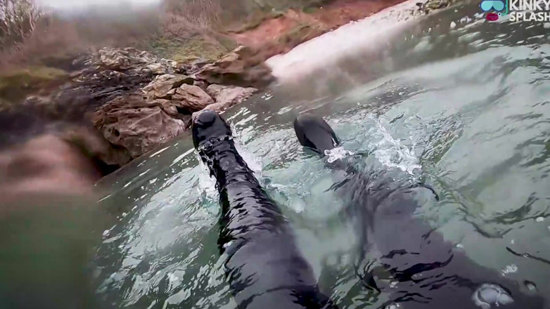 UKCuteGirl Lucy Lauren: Thick 8mm Wetsuit Struggle &amp; Sea Splash