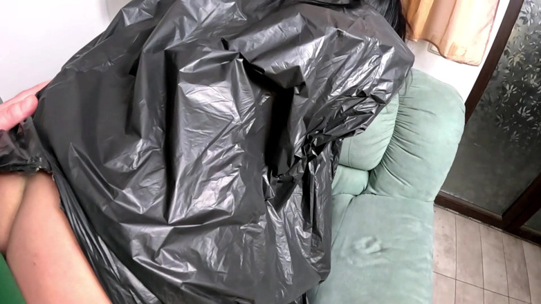 MilfyCalla: Trash Bag Slut Roleplay. Plastic Fetish MILF Deepthroat, Doggy and...