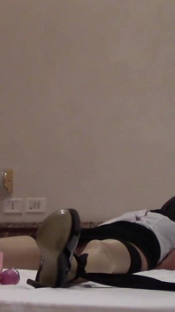 Hooded MILF Tied to the Bed, Fucked with Facial