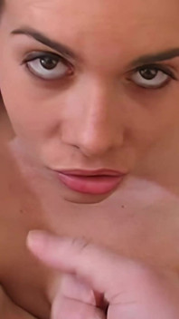Brunette Slut Deepthroats Cock and Takes a Facial