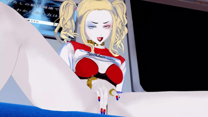 Hentai Smash: Harley Quinn rubs and fingers her pussy on the subway -...