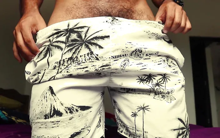 Josehairycum: Hairy Male Plays with His Bulge and Shows His Cock