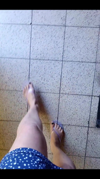 Going Down the Stairs in My Clear Jelly Flipflops