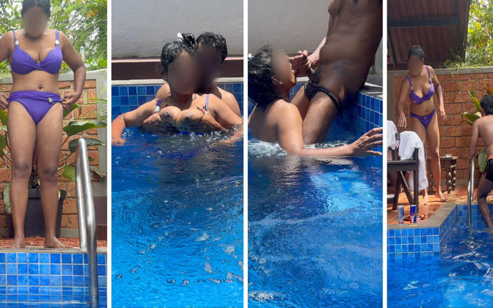 JANAKI: Desi Couple Risky Andawater Pool Sex - Underwater Milk Press Boobs,...
