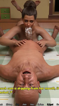 Perfektní žena v domácnosti: Paroháč si honí a sledujte, jak jeho žena kouří obří péro, deepthroat sperma v ústech a polykání spermatu