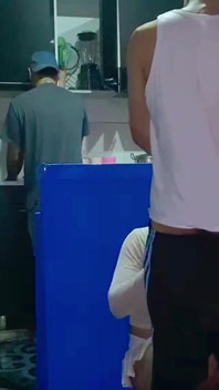 Femboy Gets Fucked Behind Her Boyfriend's Back in the Kitchen